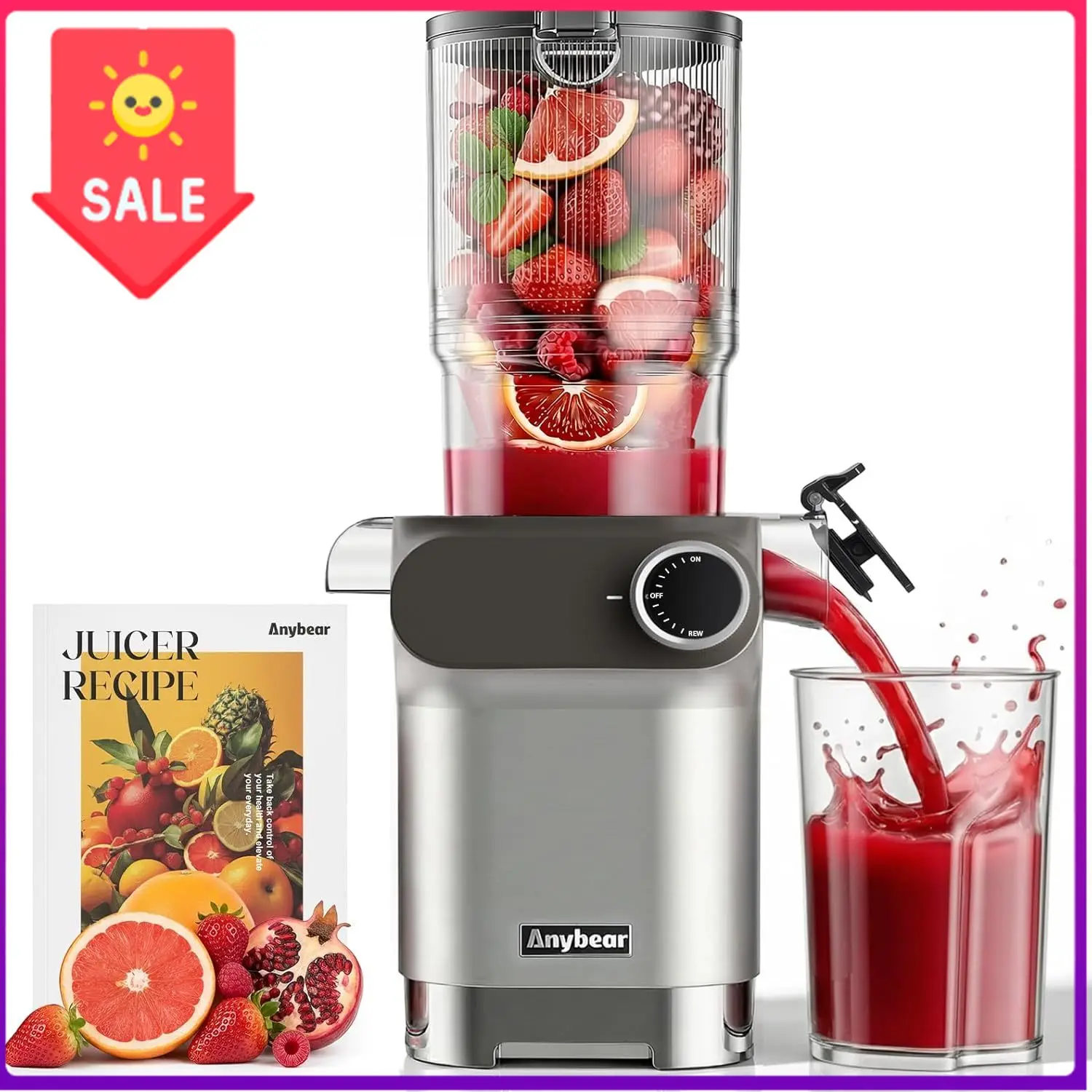 Juicer Cold Press Slow - 베스트셀러 200W 콜드프레스 주서기, 4.3인치 통과형