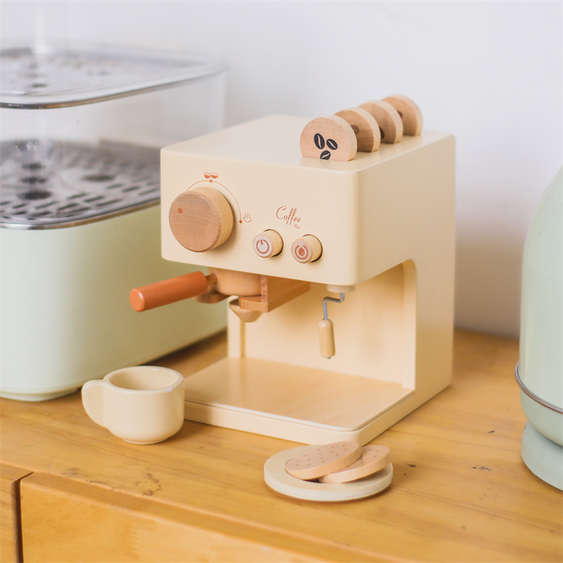 Kitchen Appliances For Kids - 0-6세 아기용 커피머신 장난감 세트 나무