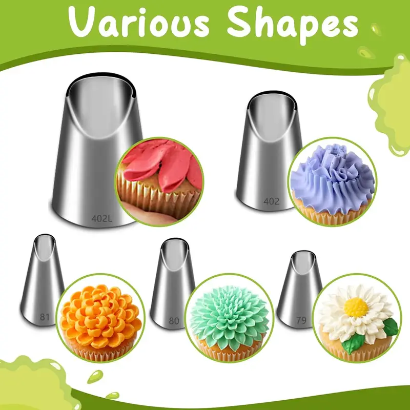 Kitchen Appliances On Sale - 5PCS 스테인레스 스틸 파이핑 노즐 세트,