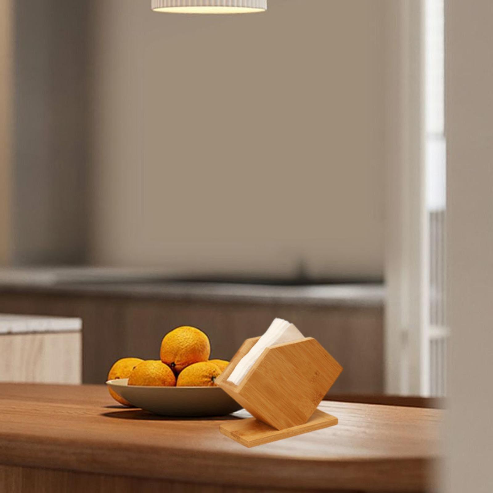 Kitchen Appliances Table - 대나무 티슈 박스 큐브형 디스펜서 종이