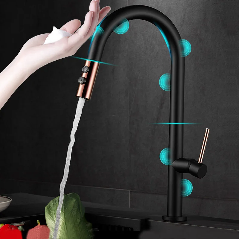 Kitchen Appliances In White - 스마트 터치 주방 수도꼭지, 크레인 풀아웃