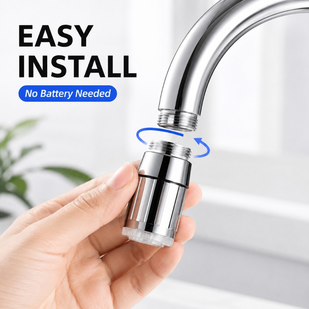 1/5개 LED 수도꼭지 헤드, 자동 3색 변환 절수형 - Kitchen Appliances Offers 리뷰 및 가격