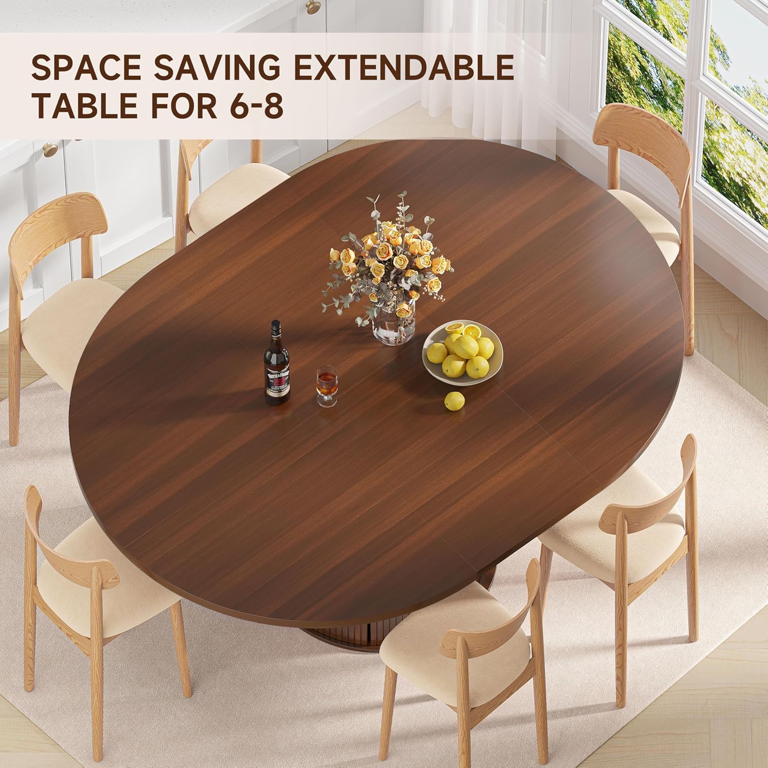 확장형 원형 식탁: 47″–63″ 4인용, 6인용, 8 - Kitchen Appliances Table 리뷰 및 가격