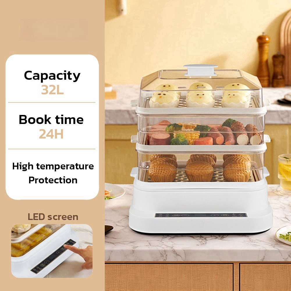 32L 스마트 전기 찜기 - 3단 ABS 찜기, 가정용 - Kitchen Appliances Large 리뷰 및 가격