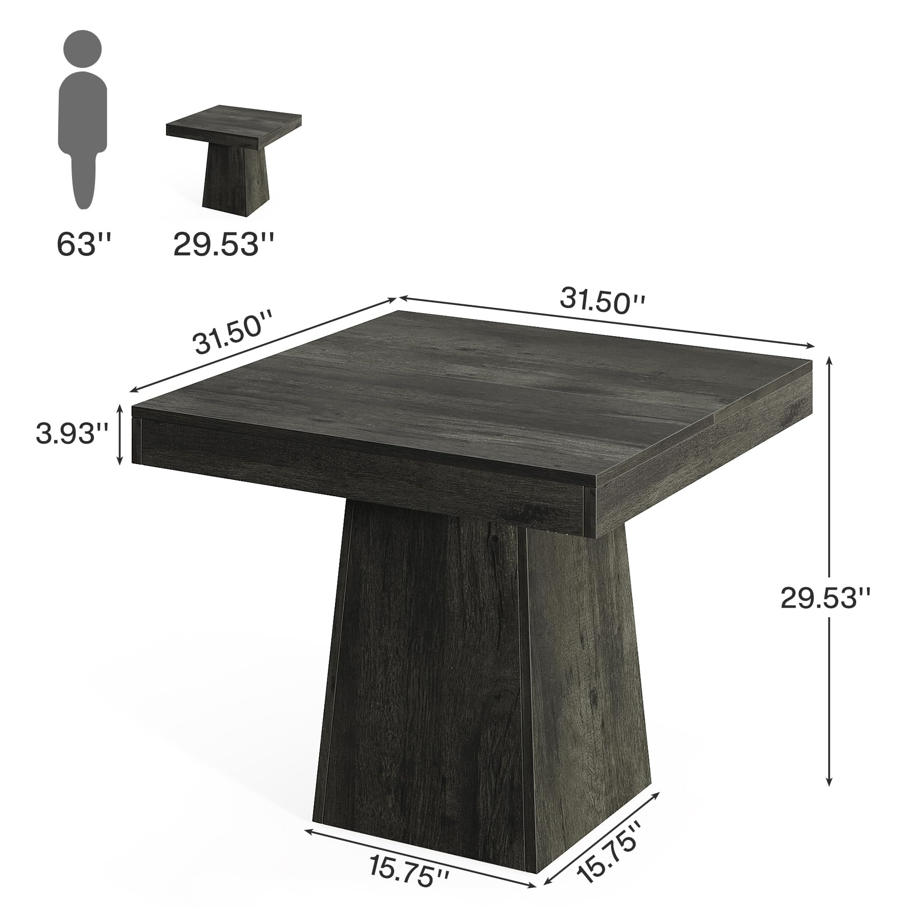 Tribesigns 사각 다이닝 테이블, 4, 31.5 - Kitchen Appliances Table 리뷰 및 가격