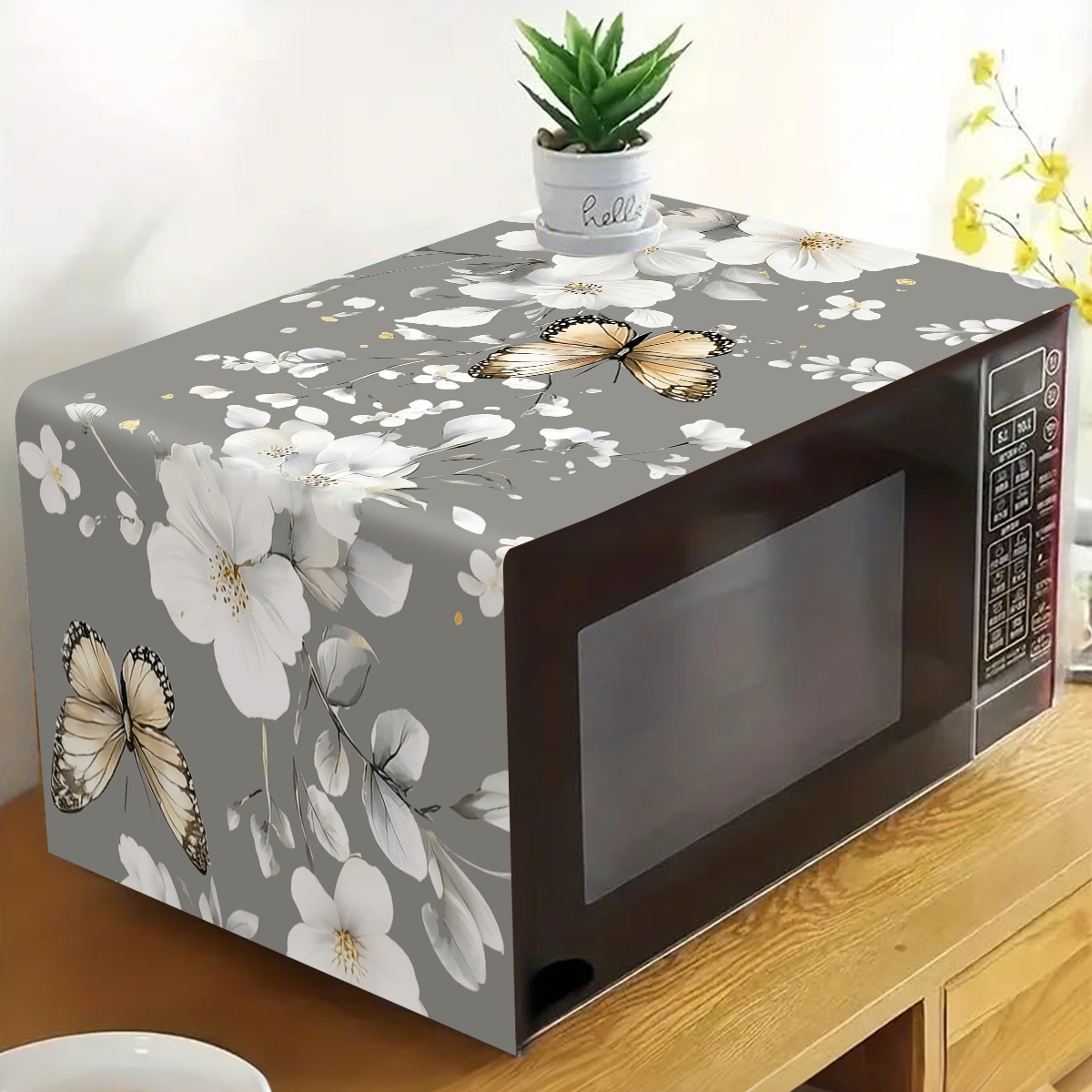 1pc 흰색 꽃 전자레인지 먼지 커버 35x85cm 나 - Kitchen Appliances In White 리뷰 및 가격