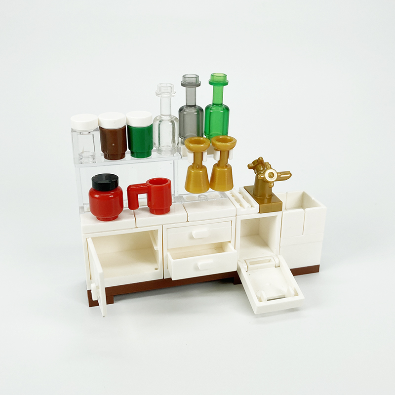 MOC 블록 창의적인 장난감 주방 가전 냉장고 캐비닛, - Kitchen Appliances Refrigerators 리뷰 및 가격