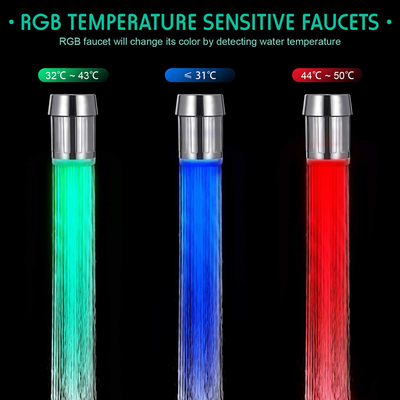LED 온도 감지 수도꼭지 물 절약 주방 욕실 센서 7 - Kitchen Appliances Offers 리뷰 및 가격
