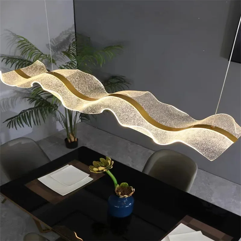 북유럽 디자이너 웨이브 LED 펜던트 조명 아크릴 디  - Kitchen Appliances Table 리뷰 및 가격