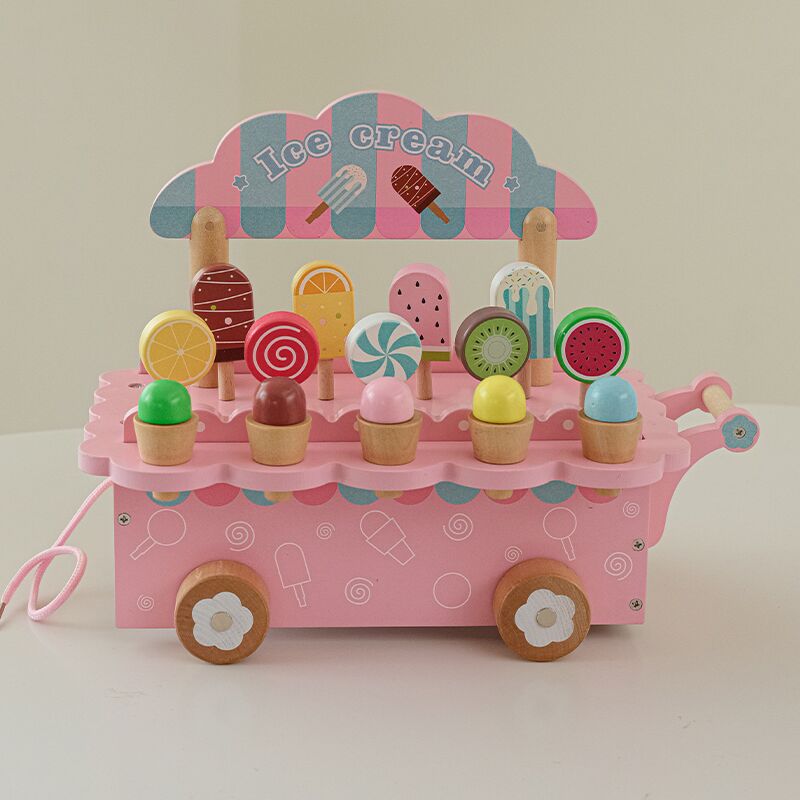 어린이 나무 아이스크림 카트 장난감 세트 소녀 주방 액 - Kitchen Appliances For Kids 리뷰 및 가격