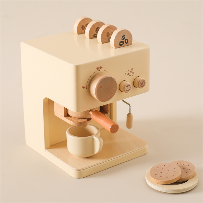 어린이 나무 몬테소리 장난감 세트 어린이 커피 기계 주 - Kitchen Appliances For Kids 리뷰 및 가격